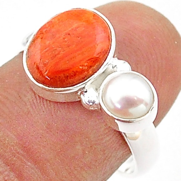 Mojave Turquoise & Pearl Ring - Picture 2 of 3